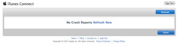 No crash report